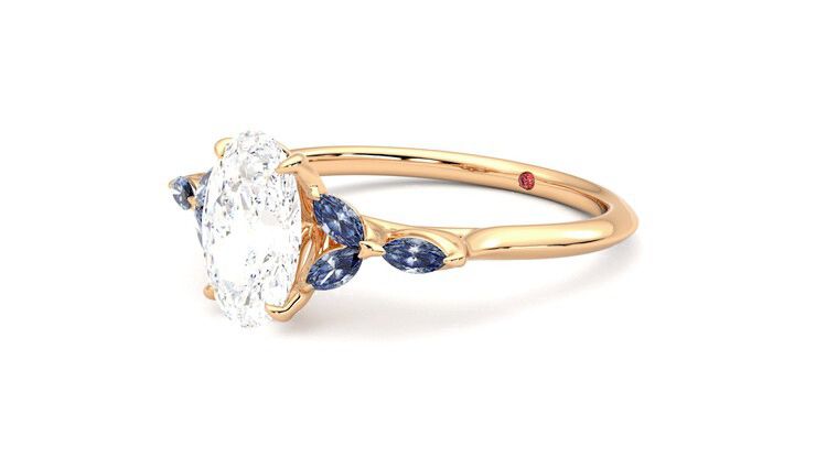 Taylor & Hart Tamora Oval Engagement Ring 360 degree image 24
