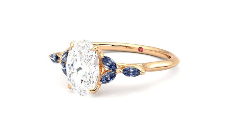Taylor & Hart Tamora Oval Engagement Ring 360 degree image 25