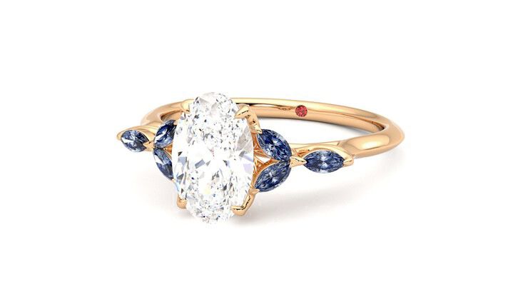 Taylor & Hart Tamora Oval Engagement Ring 360 degree image 26