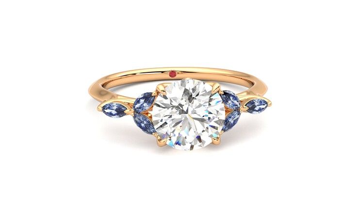 Taylor & Hart Tamora Round Engagement Ring 360 degree image 2