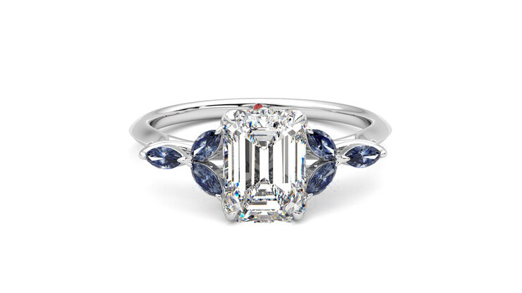 Taylor & Hart Tamora Emerald Engagement Ring 360 degree image 1