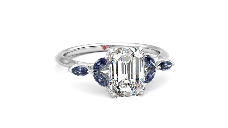 Taylor & Hart Tamora Emerald Engagement Ring 360 degree image 3