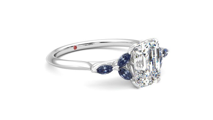 Taylor & Hart Tamora Emerald Engagement Ring 360 degree image 6