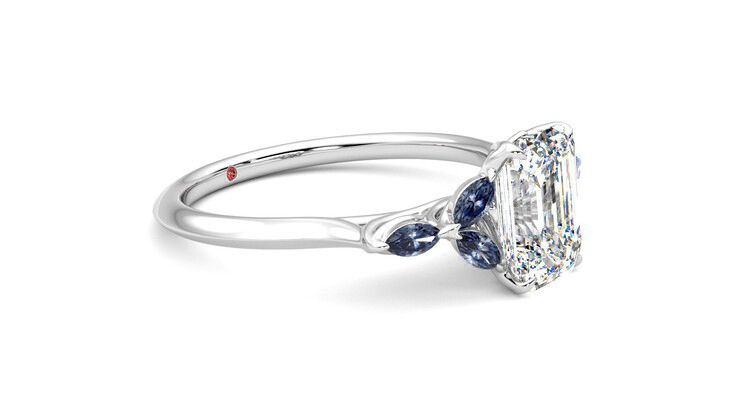 Taylor & Hart Tamora Emerald Engagement Ring 360 degree image 7