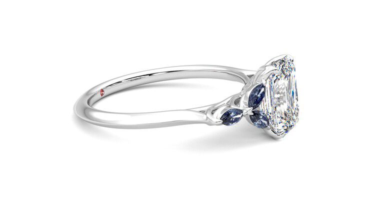 Taylor & Hart Tamora Emerald Engagement Ring 360 degree image 8
