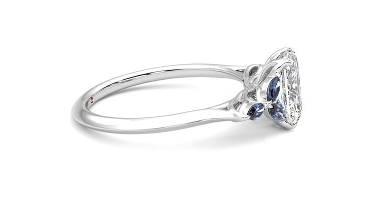 Taylor & Hart Tamora Emerald Engagement Ring 360 degree image 9