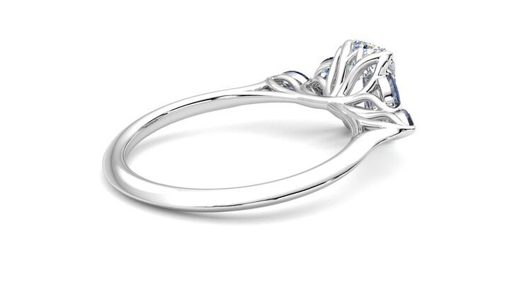 Taylor & Hart Tamora Emerald Engagement Ring 360 degree image 12
