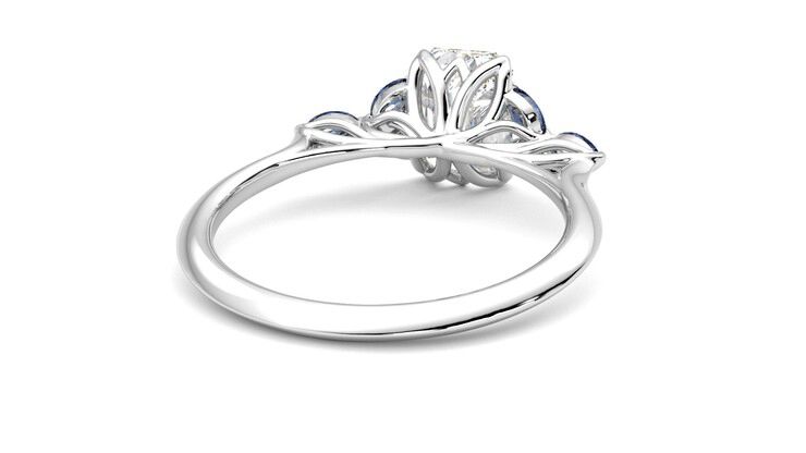 Taylor & Hart Tamora Emerald Engagement Ring 360 degree image 14