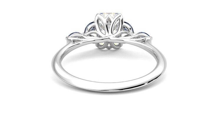Taylor & Hart Tamora Emerald Engagement Ring 360 degree image 15