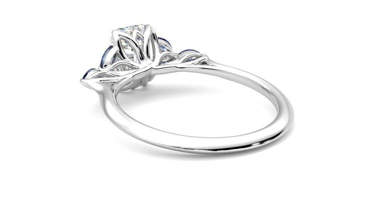 Taylor & Hart Tamora Emerald Engagement Ring 360 degree image 17