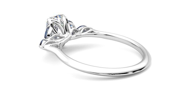 Taylor & Hart Tamora Emerald Engagement Ring 360 degree image 18
