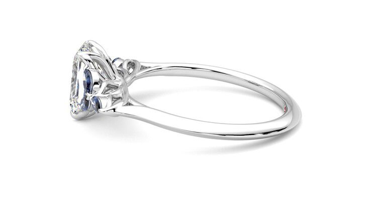 Taylor & Hart Tamora Emerald Engagement Ring 360 degree image 20