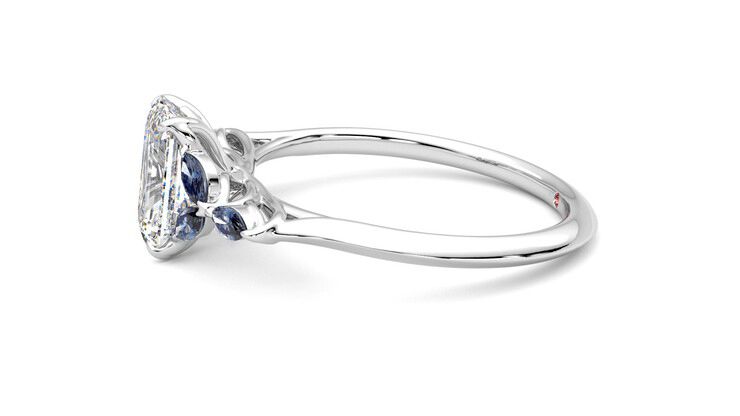 Taylor & Hart Tamora Emerald Engagement Ring 360 degree image 21