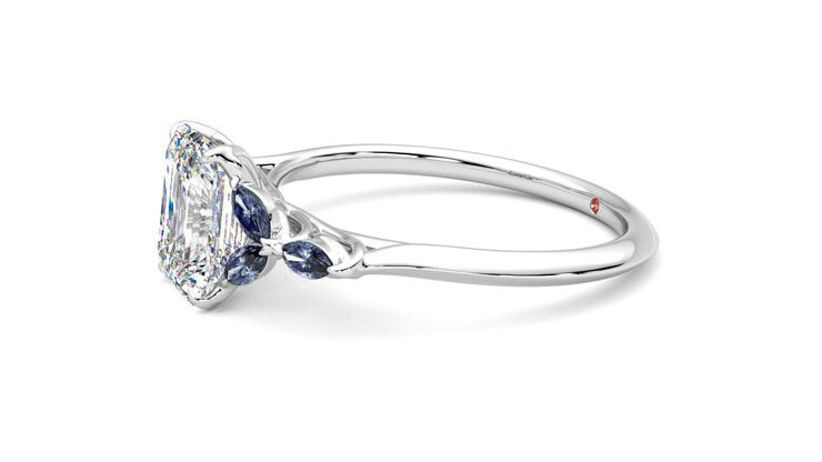 Taylor & Hart Tamora Emerald Engagement Ring 360 degree image 22