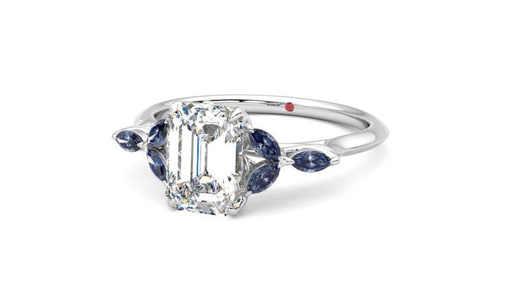 Taylor & Hart Tamora Emerald Engagement Ring 360 degree image 26