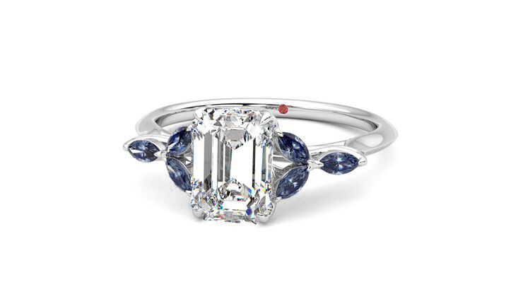 Taylor & Hart Tamora Emerald Engagement Ring 360 degree image 27