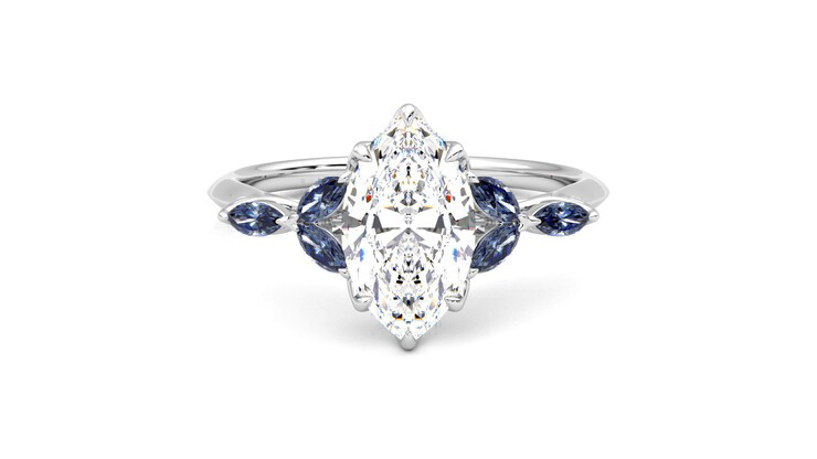 Taylor & Hart Tamora Marquise Engagement Ring 360 degree image 0