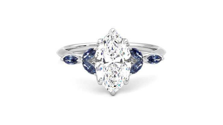 Taylor & Hart Tamora Marquise Engagement Ring 360 degree image 1