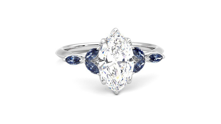 Taylor & Hart Tamora Marquise Engagement Ring 360 degree image 2
