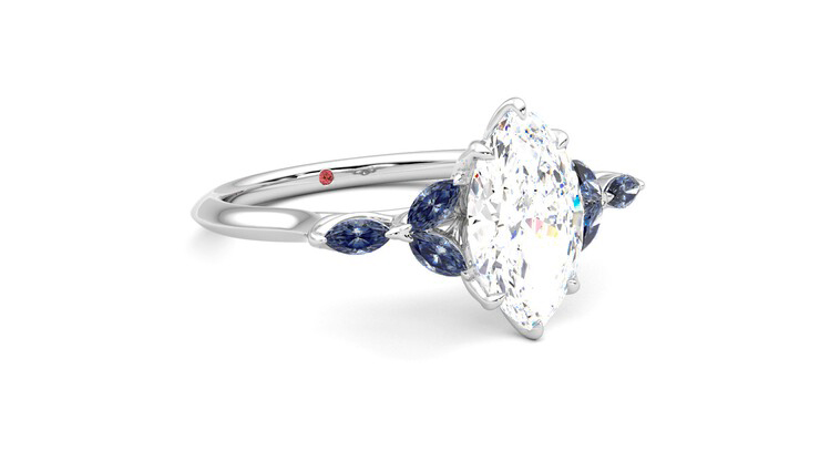 Taylor & Hart Tamora Marquise Engagement Ring 360 degree image 5