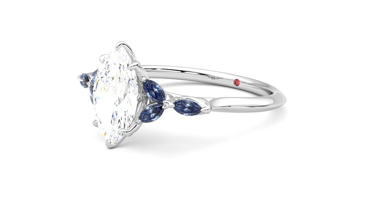 Taylor & Hart Tamora Marquise Engagement Ring 360 degree image 24
