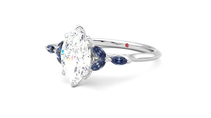 Taylor & Hart Tamora Marquise Engagement Ring 360 degree image 25