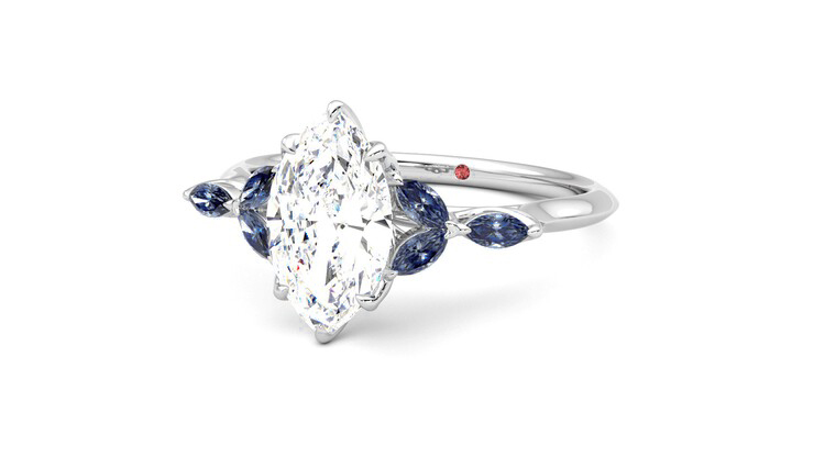 Taylor & Hart Tamora Marquise Engagement Ring 360 degree image 26