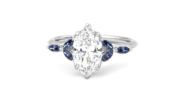 Taylor & Hart Tamora Marquise Engagement Ring 360 degree image 28