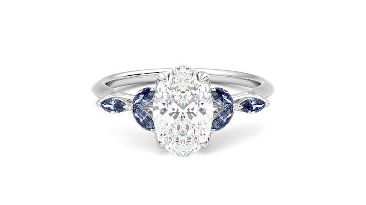 Taylor & Hart Tamora Oval Engagement Ring 360 degree image 0