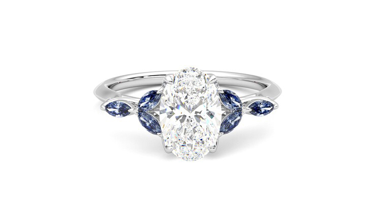 Taylor & Hart Tamora Oval Engagement Ring 360 degree image 1