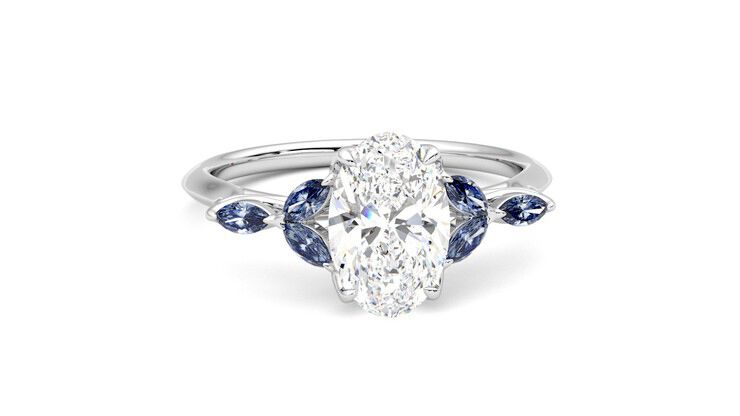 Taylor & Hart Tamora Oval Engagement Ring 360 degree image 2