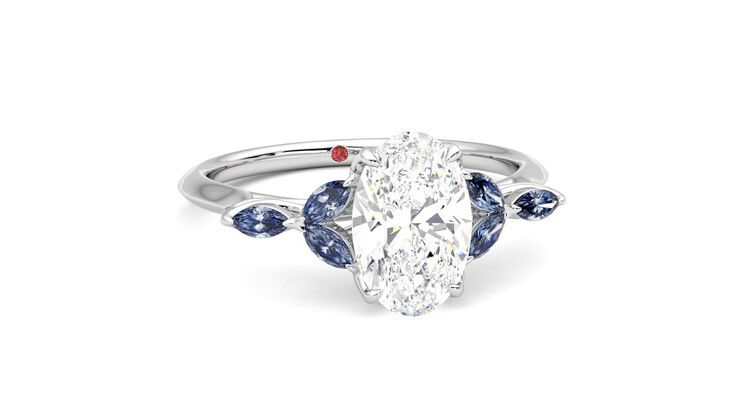 Taylor & Hart Tamora Oval Engagement Ring 360 degree image 3