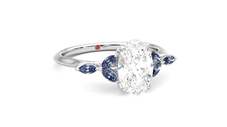 Taylor & Hart Tamora Oval Engagement Ring 360 degree image 4
