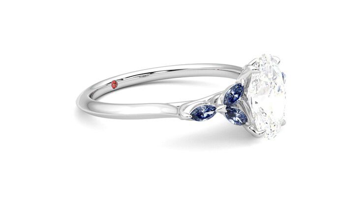 Taylor & Hart Tamora Oval Engagement Ring 360 degree image 7
