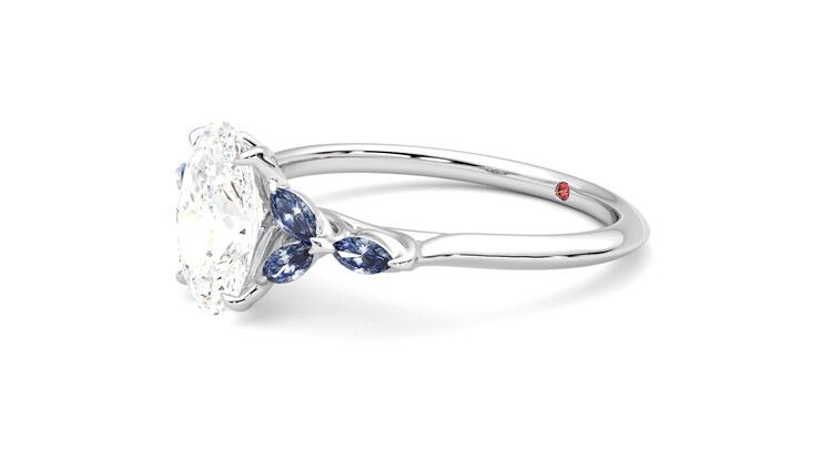 Taylor & Hart Tamora Oval Engagement Ring 360 degree image 23