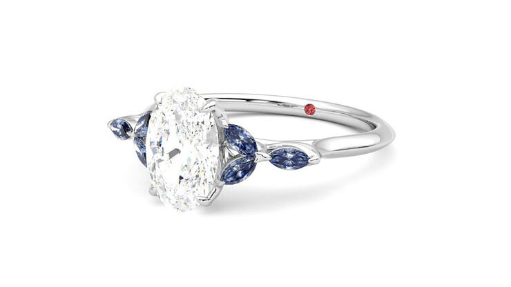 Taylor & Hart Tamora Oval Engagement Ring 360 degree image 25