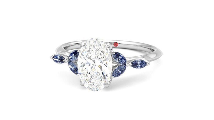 Taylor & Hart Tamora Oval Engagement Ring 360 degree image 27