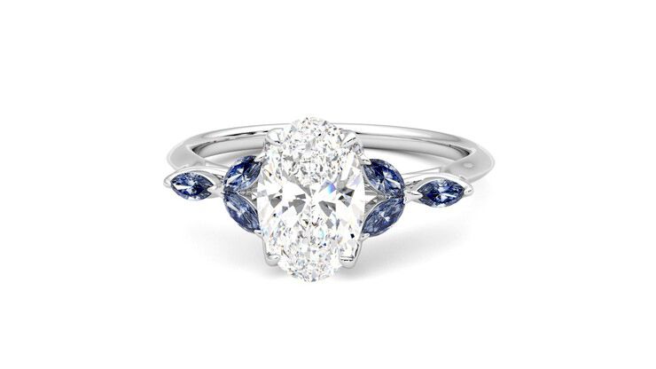 Taylor & Hart Tamora Oval Engagement Ring 360 degree image 28