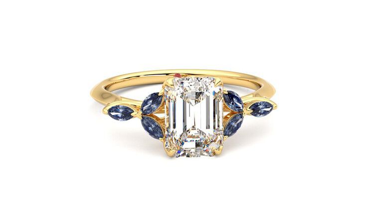 Taylor & Hart Tamora Emerald Engagement Ring 360 degree image 2