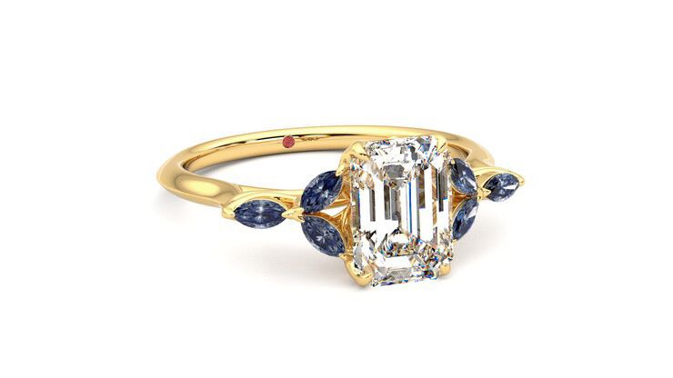 Taylor & Hart Tamora Emerald Engagement Ring 360 degree image 4