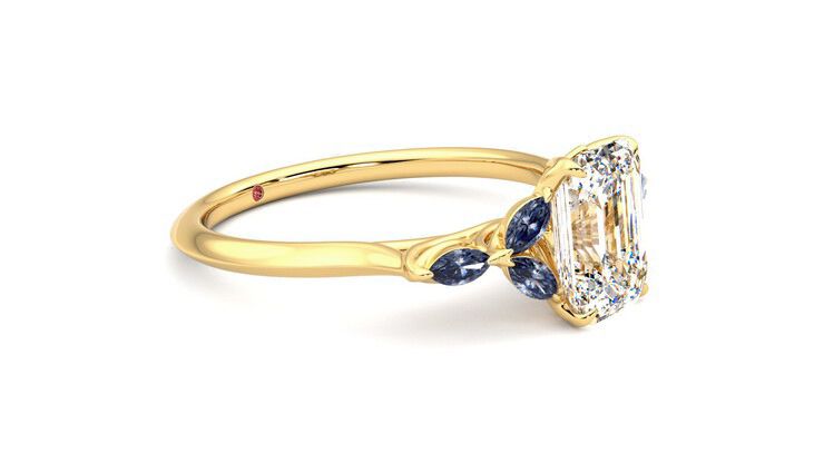 Taylor & Hart Tamora Emerald Engagement Ring 360 degree image 7