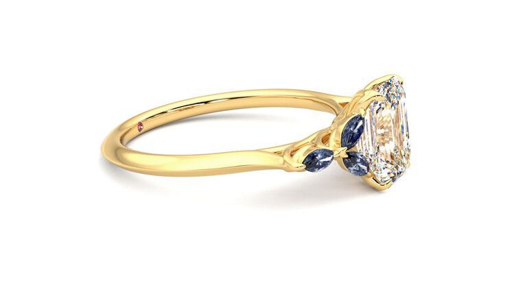 Taylor & Hart Tamora Emerald Engagement Ring 360 degree image 8