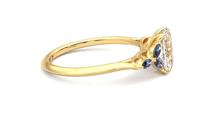 Taylor & Hart Tamora Emerald Engagement Ring 360 degree image 9