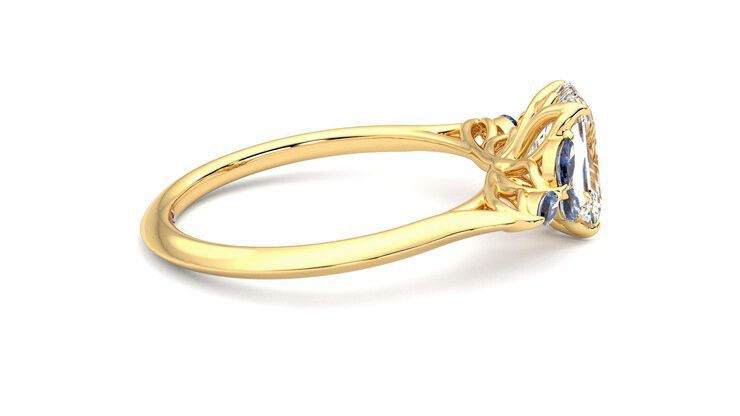 Taylor & Hart Tamora Emerald Engagement Ring 360 degree image 10