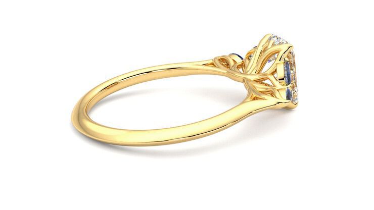 Taylor & Hart Tamora Emerald Engagement Ring 360 degree image 11