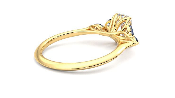Taylor & Hart Tamora Emerald Engagement Ring 360 degree image 12