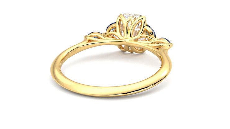 Taylor & Hart Tamora Emerald Engagement Ring 360 degree image 14