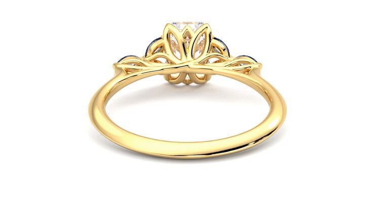Taylor & Hart Tamora Emerald Engagement Ring 360 degree image 15