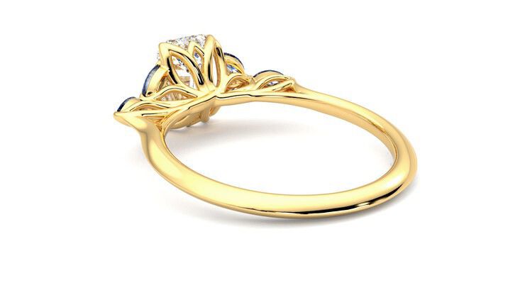 Taylor & Hart Tamora Emerald Engagement Ring 360 degree image 17