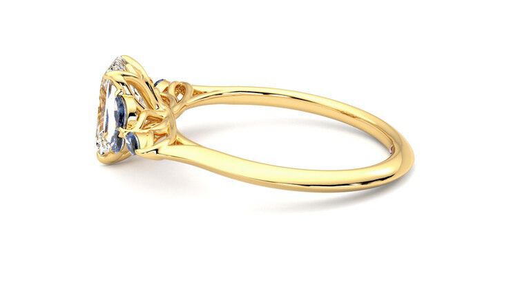Taylor & Hart Tamora Emerald Engagement Ring 360 degree image 20